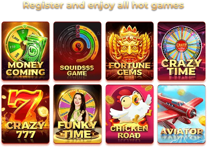 Popular IN101 games: Money Coming, Squid Game, Fortune Gems, Crazy Time, Crazy 777, Funky Time, Chicken Road and Aviator